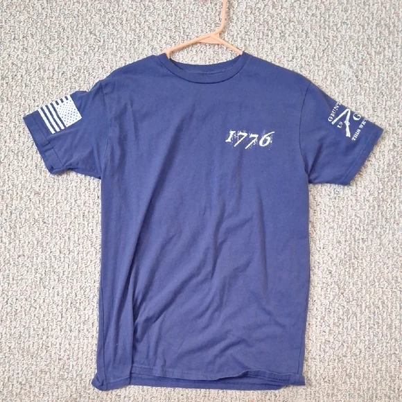 🤫2 For $10 Grunt Style Navy 1776 Graphic Tee - Picture 1 of 3